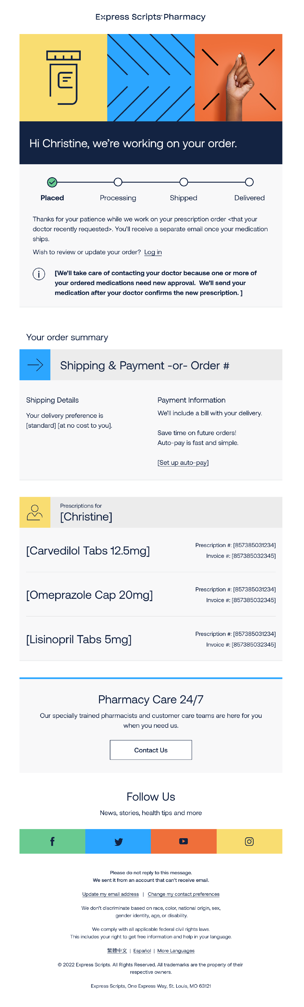 Express Scripts Pharmacy | Order Received